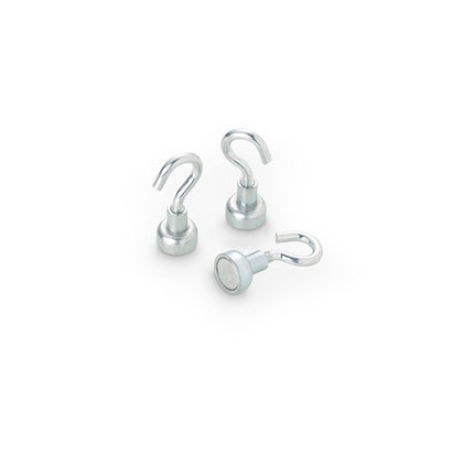 Neodymium Pot Magnet with Hook, 10mm Diameter x 25mm