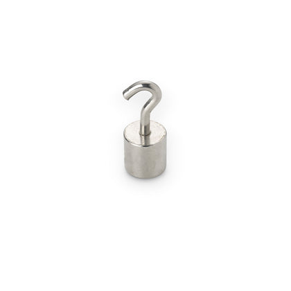 Neodymium Pot Magnet with Hook, 15mm Diameter x 15mm Nickel Plated