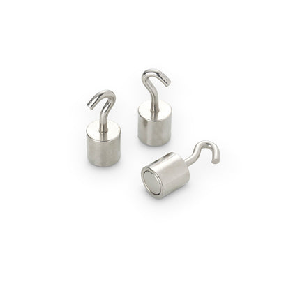 Neodymium Pot Magnet with Hook, 15mm Diameter x 15mm Nickel Plated