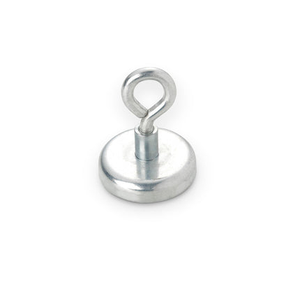 Neodymium Pot Magnet with Eye, 42mm Diameter x 46mm