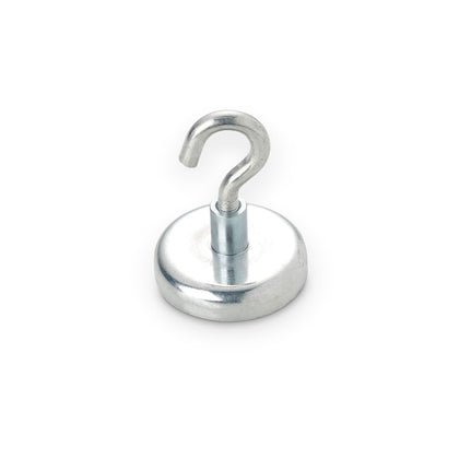 Neodymium Pot Magnet with Hook, 42mm Diameter x 46mm