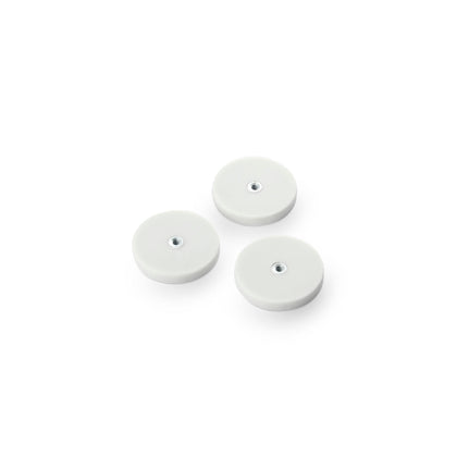 Rubber-Coated Magnet White, 43mm O/D x 6.2mm with Open Ended M4 Bush, Flush