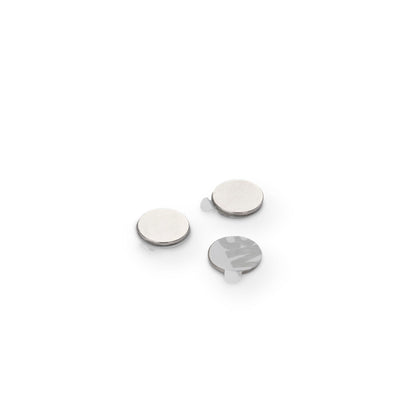 Neodymium Disc Magnet with 3M 9080 Adhesive, 9.5mm Diameter x 0.75mm N35 Nickel Plated (A)