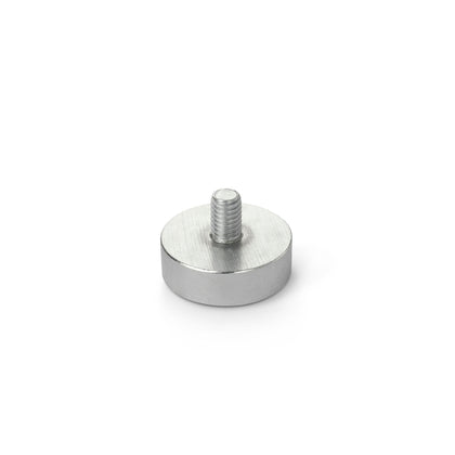 Neodymium Pot Magnet Shallow, 25mm x Diameter 8mm with 9mm M6 Stud