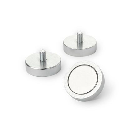 Neodymium Pot Magnet, Shallow 32mm x Diameter x 8mm with 9mm M6 Stud