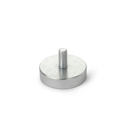 Neodymium Pot Magnet, Shallow 20mm Diameter x 6mm with 10mm M6 Stud