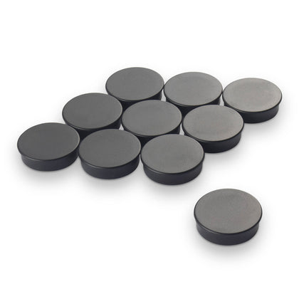 Marker Magnet Black, 30mm Diameter x 7mm with Flat Top