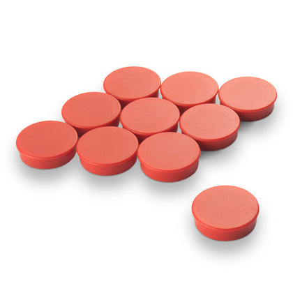 Marker Magnets Red, 30mm Diameter x 8mm Large Pack of 16